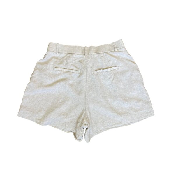 Abercrombie & Fitch Womens Linen Bermuda Shorts Size 8 Preppy Fisherman Pleated - Picture 3 of 5